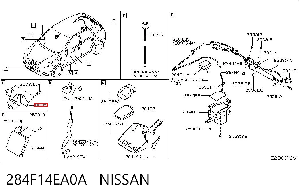 284F14EA0A Nissan/Infiniti Камера системы обеспечения видимости