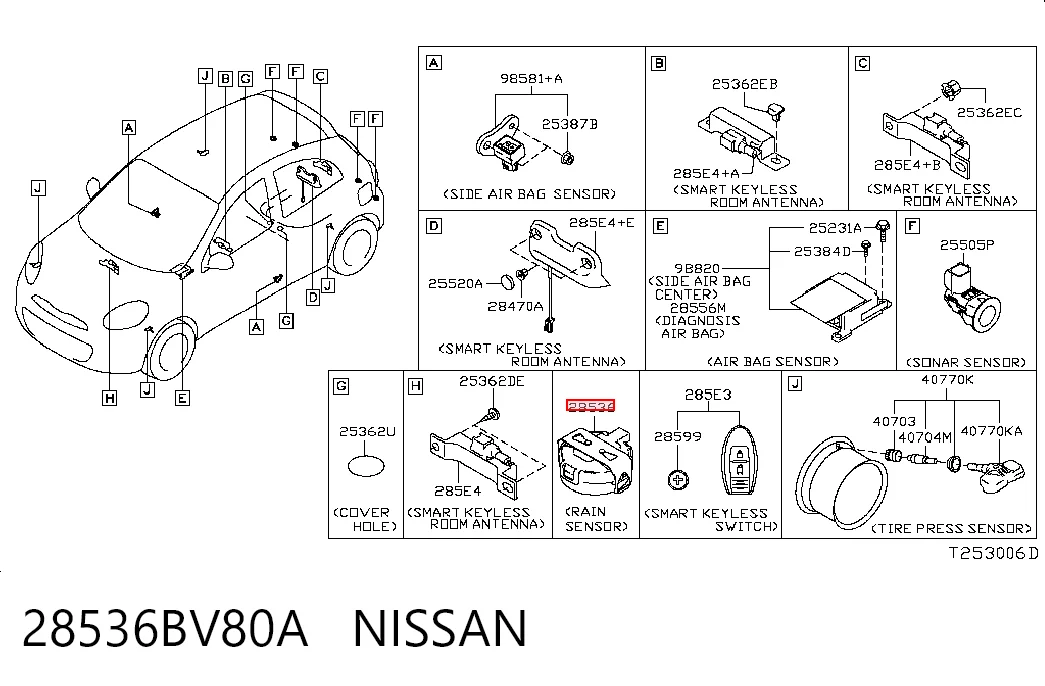 28536BV80A Nissan/Infiniti Датчик дождя