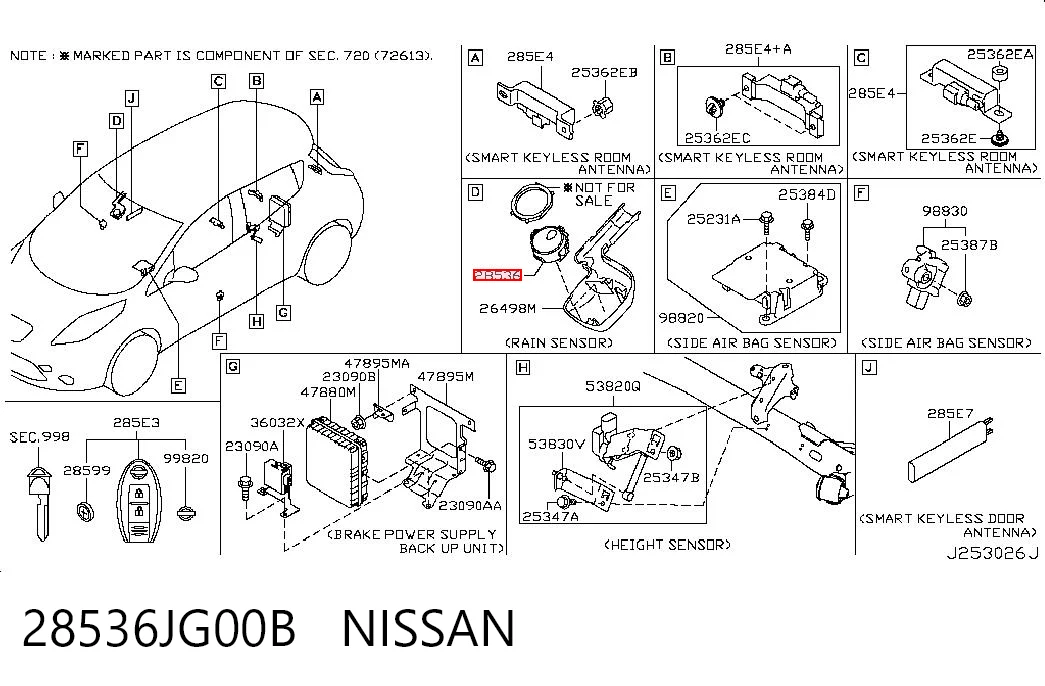 28536JG00B Nissan/Infiniti Датчик дождя
