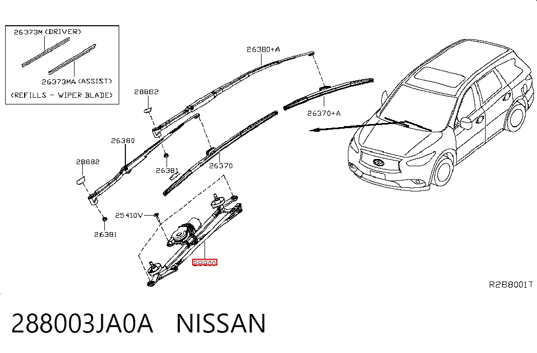288003JA0A Nissan/Infiniti Трапеция стеклоочистителя