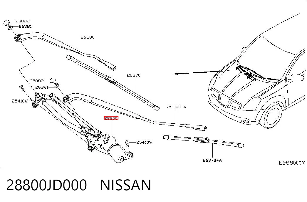 28800JD000 Nissan/Infiniti Трапеция стеклоочистителя