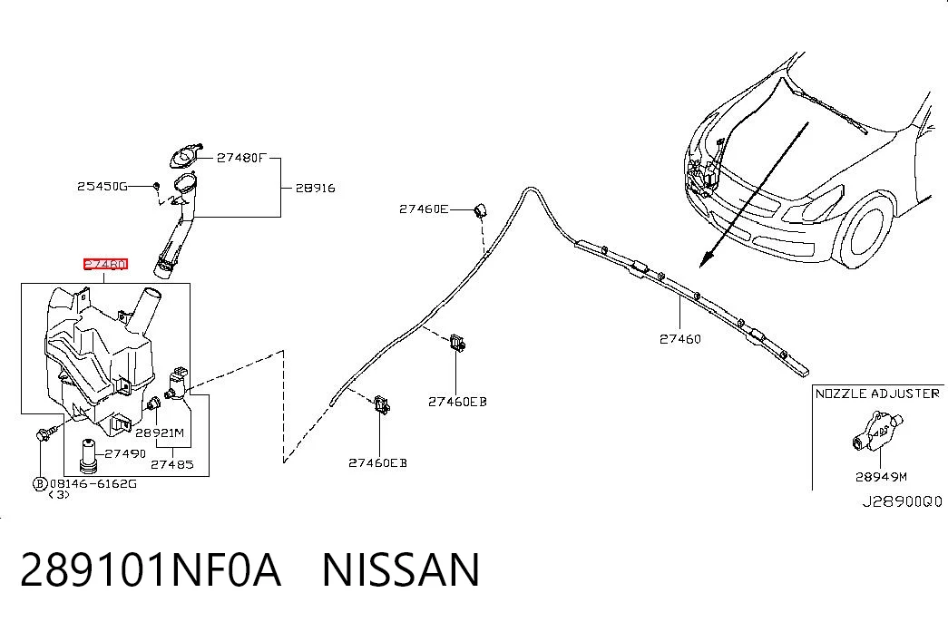 289101NF0A Nissan/Infiniti Бачок омывателя стекла
