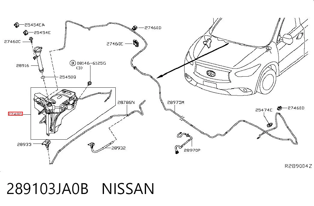 289103JA0B Nissan/Infiniti Бачок омывателя стекла