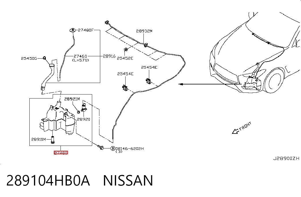 289104HB0A Nissan/Infiniti Бачок омывателя стекла