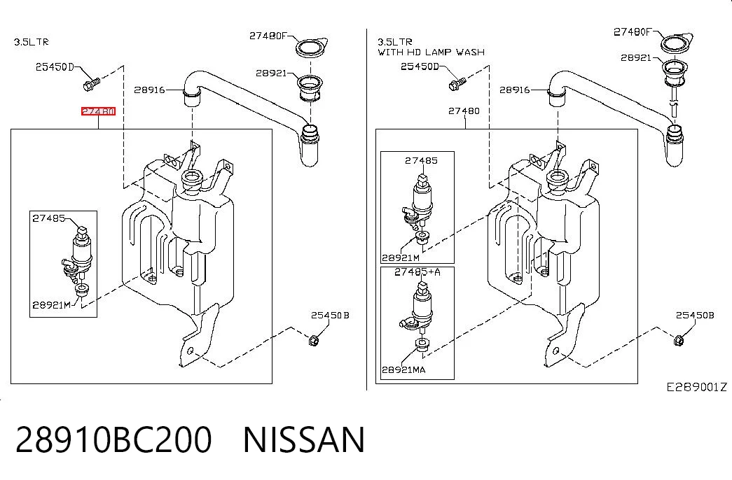 28910BC200 Nissan/Infiniti Бачок омывателя стекла