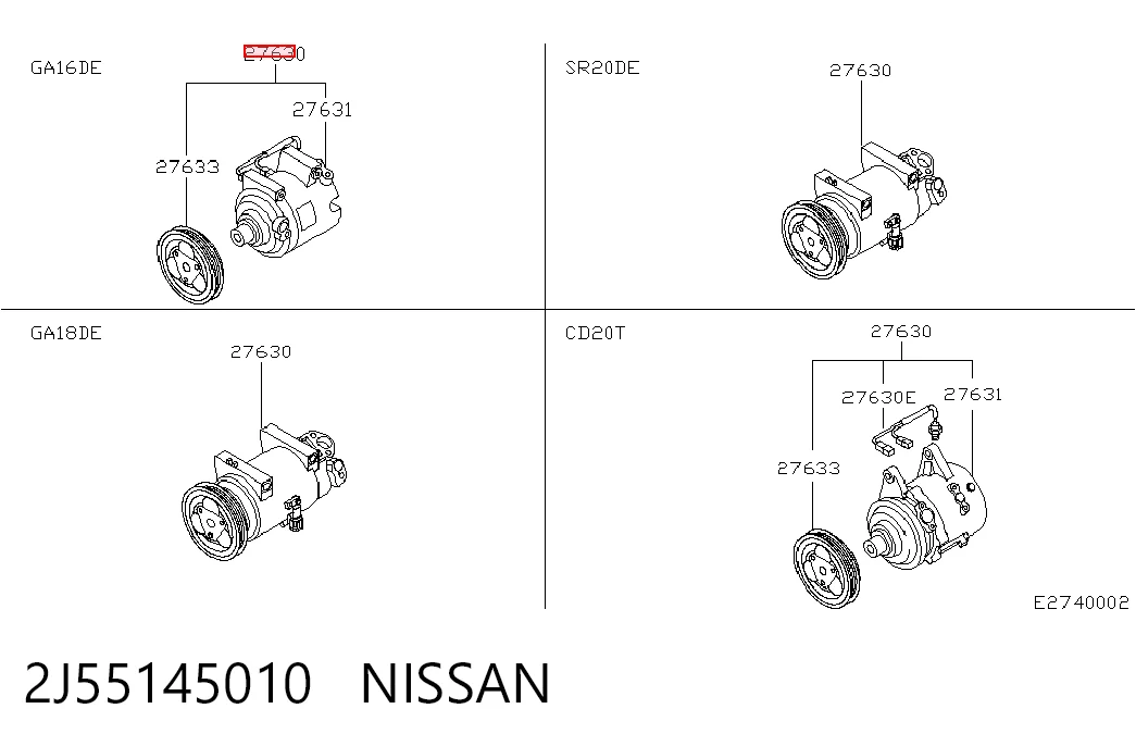 Компрессор хладагента на Nissan Almera TINO V10