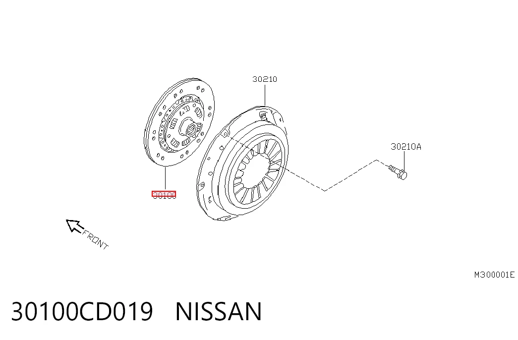 30100CD019 Nissan/Infiniti Диск сцепления ведомый