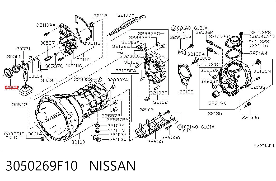 Подшипник выжимной сцепления на Nissan Pathfinder  R51M