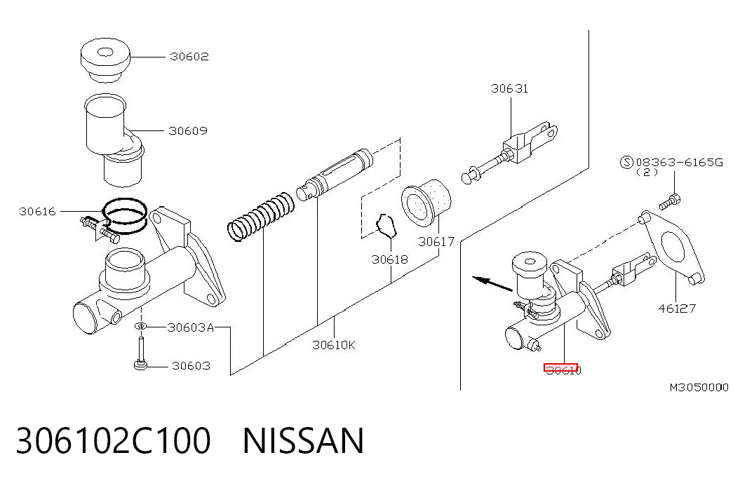 Цилиндр сцепления, главный на Nissan Serena  C23