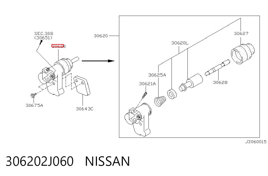 306202J060 Nissan/Infiniti Рабочий цилиндр