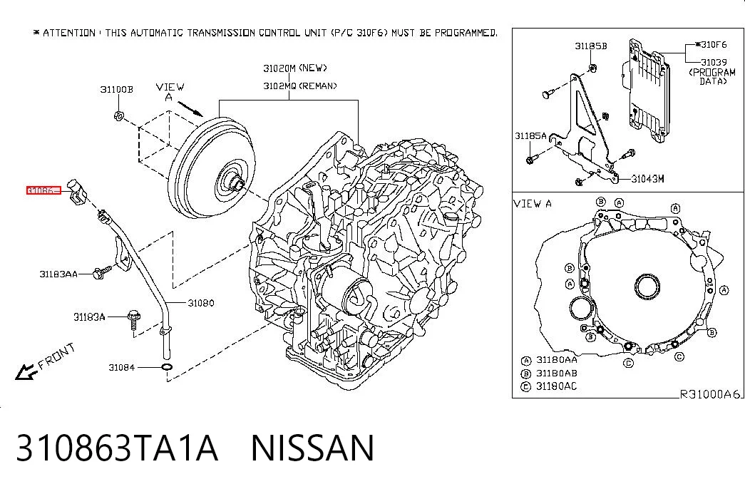 310863TA1A Nissan/Infiniti Индикатор уровня масла в автомате