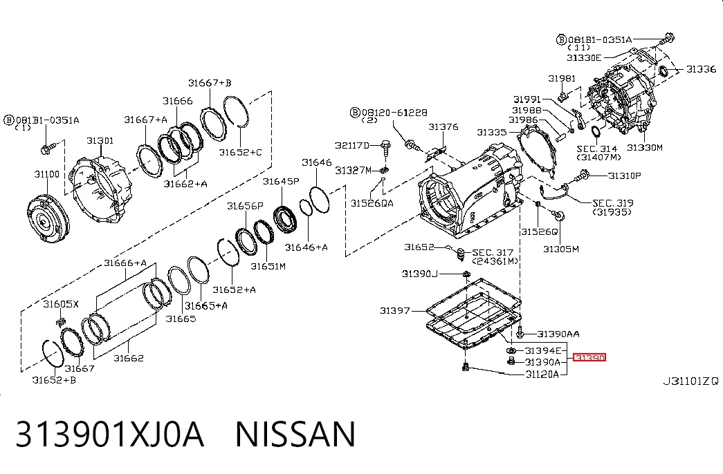 313901XJ0A Nissan/Infiniti Поддон АКПП