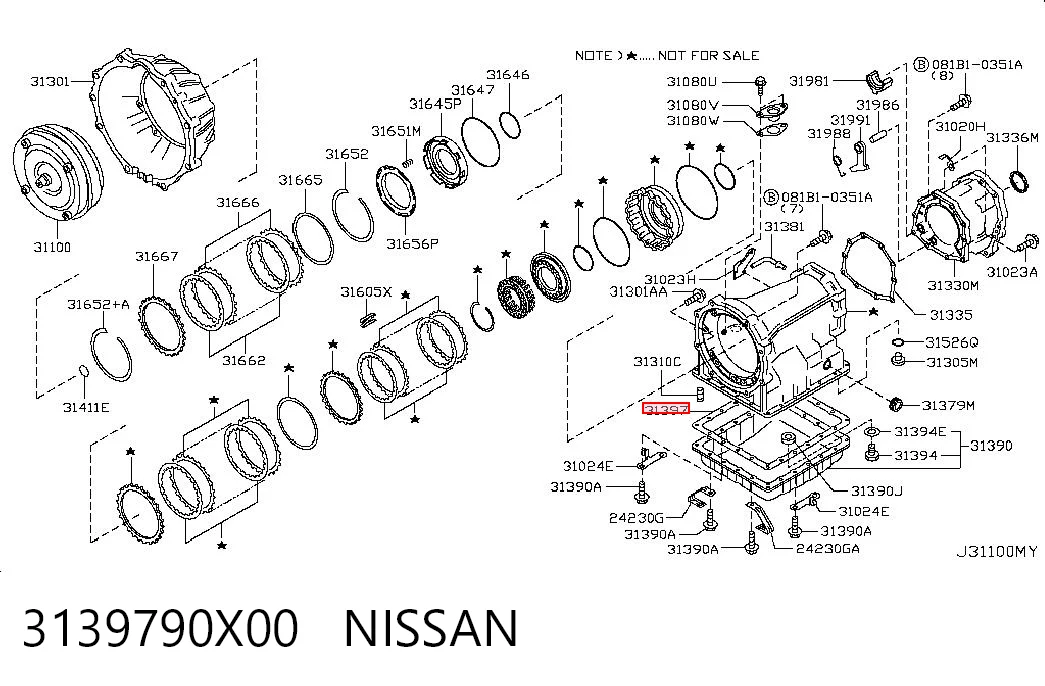 3139790X00 Nissan/Infiniti Прокладка поддона АКПП/МКПП