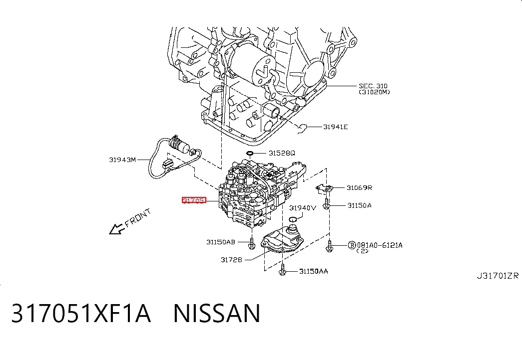 317051XF1A Nissan/Infiniti Блок клапанов АКПП