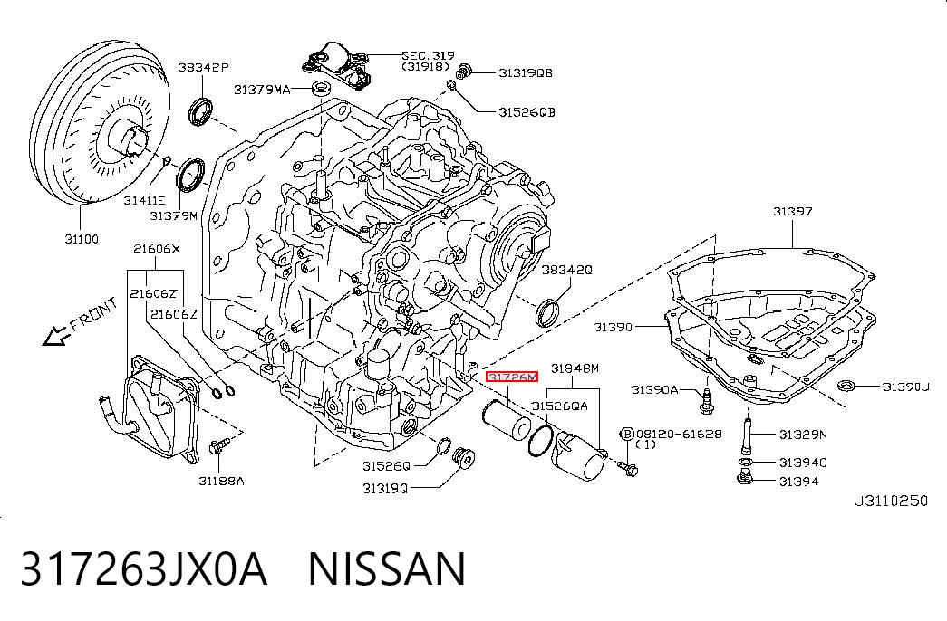 317263JX0A Nissan/Infiniti Масляный фильтр АКПП