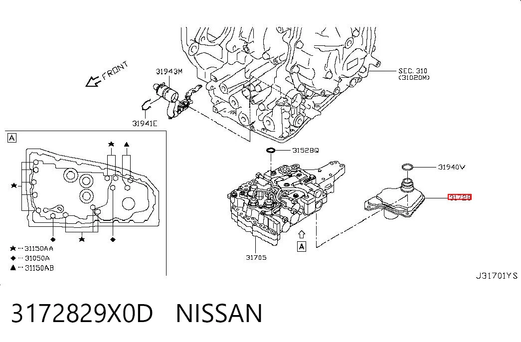 3172829X0D Nissan/Infiniti Масляный фильтр АКПП