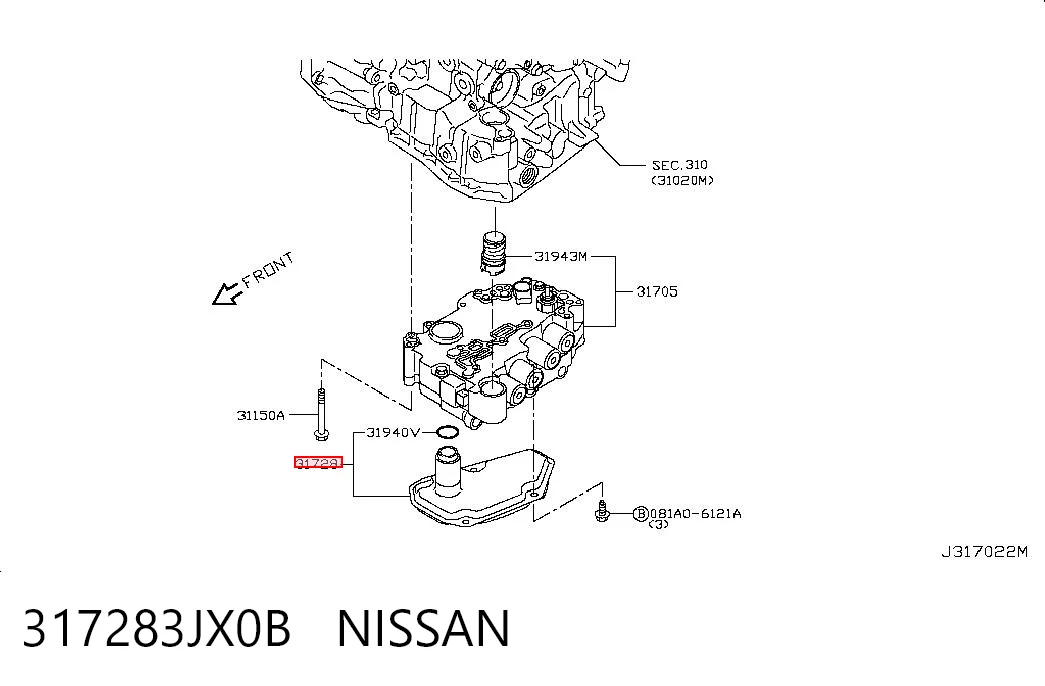 317283JX0B Nissan/Infiniti Масляный фильтр АКПП