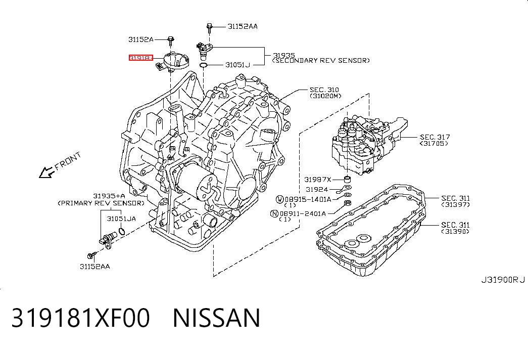 319181XF00 Nissan/Infiniti Датчик нейтралки