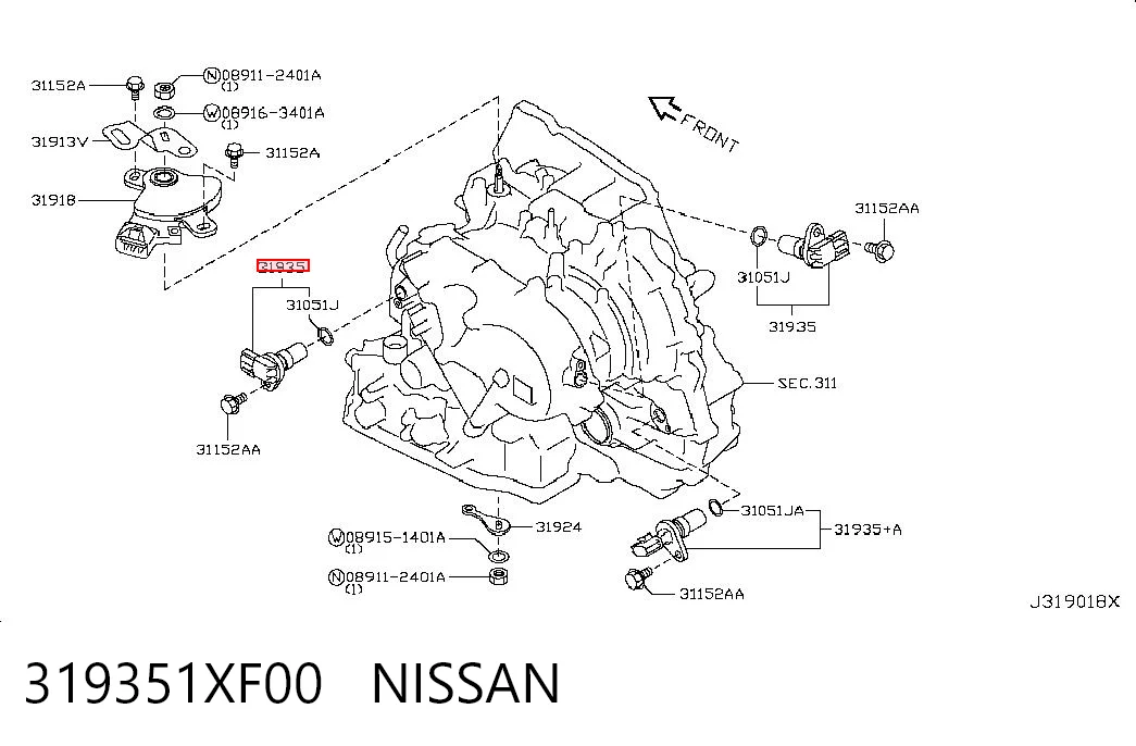 319351XF00 Nissan/Infiniti Датчик скорости спидометра