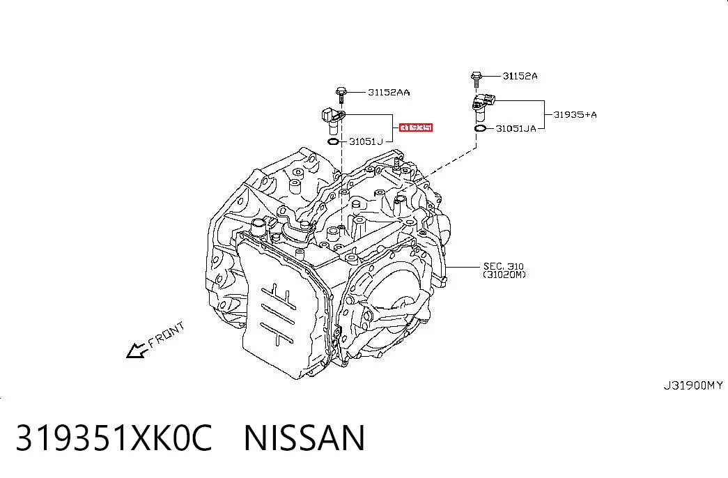 319351XK0C Nissan/Infiniti Датчик скорости спидометра