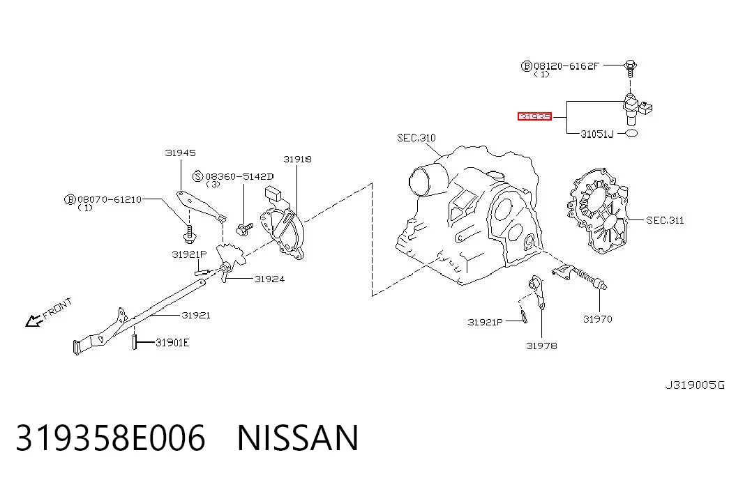 319358E006 Nissan/Infiniti Датчик скорости спидометра