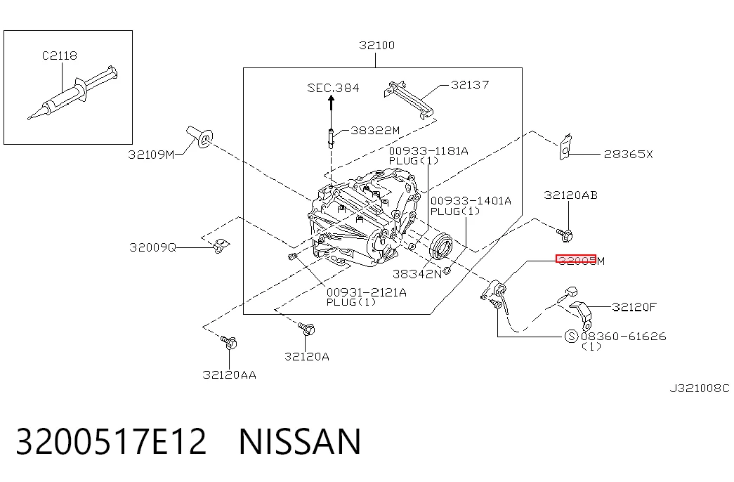 Датчик включения фонарей заднего хода на Nissan Maxima  A32