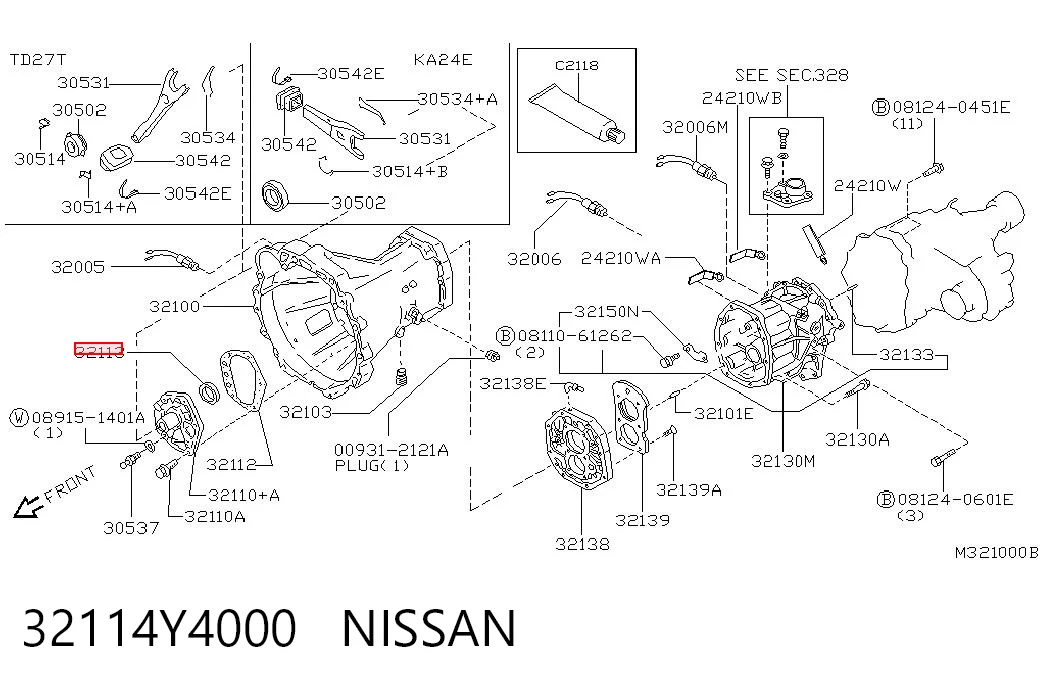 32114Y4000 Nissan/Infiniti Сальник АКПП/КПП входного/первичного вала