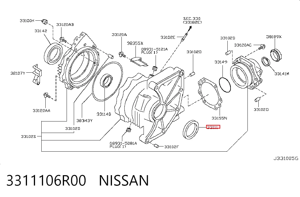 Сальник раздаточной коробки задний выходной Musashi N2333 цена, от 8.23 USD