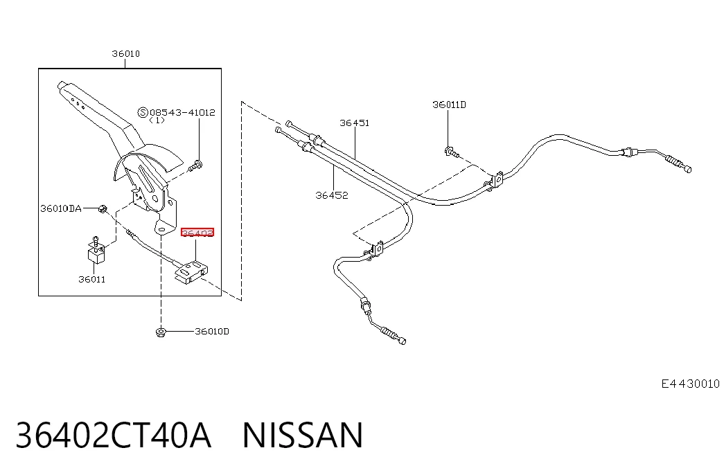 Передний трос ручника J3911024 Nipparts