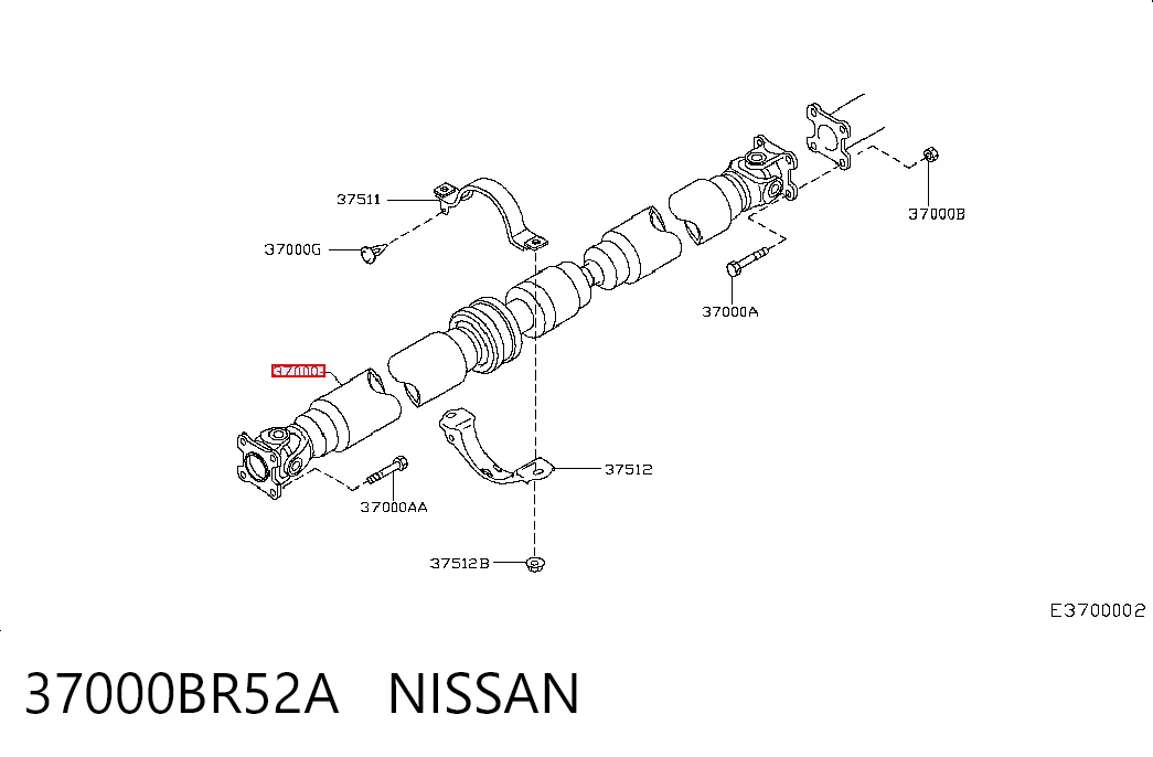 37000BR52A Renault (RVI) Карданный вал заднего моста