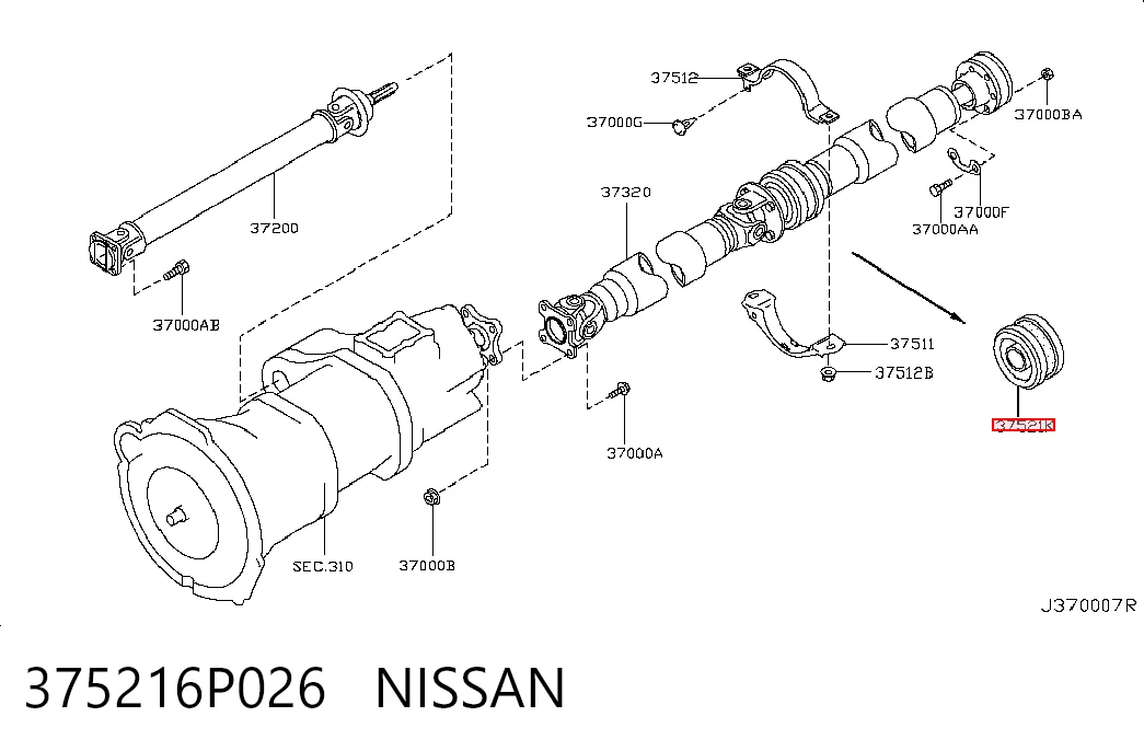 375216P026 Nissan/Infiniti Подвесной подшипник кардана