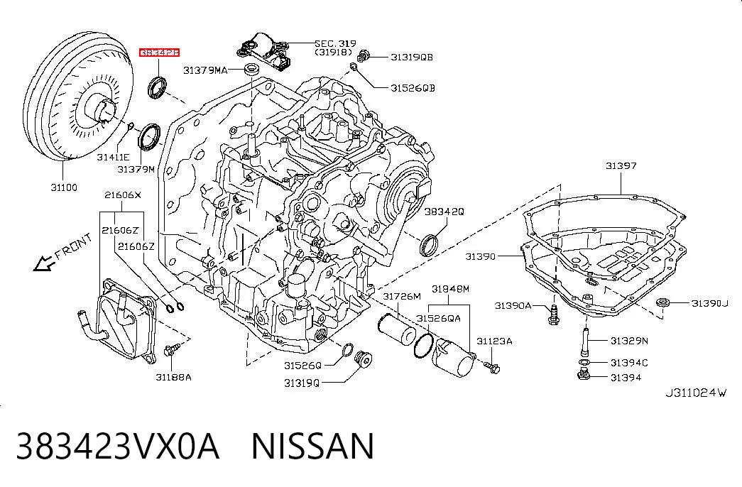 Сальник полуоси переднего моста Nissan Qashqai II внедорожник (J11) (2013 - 2021) цена, от 9.08 USD