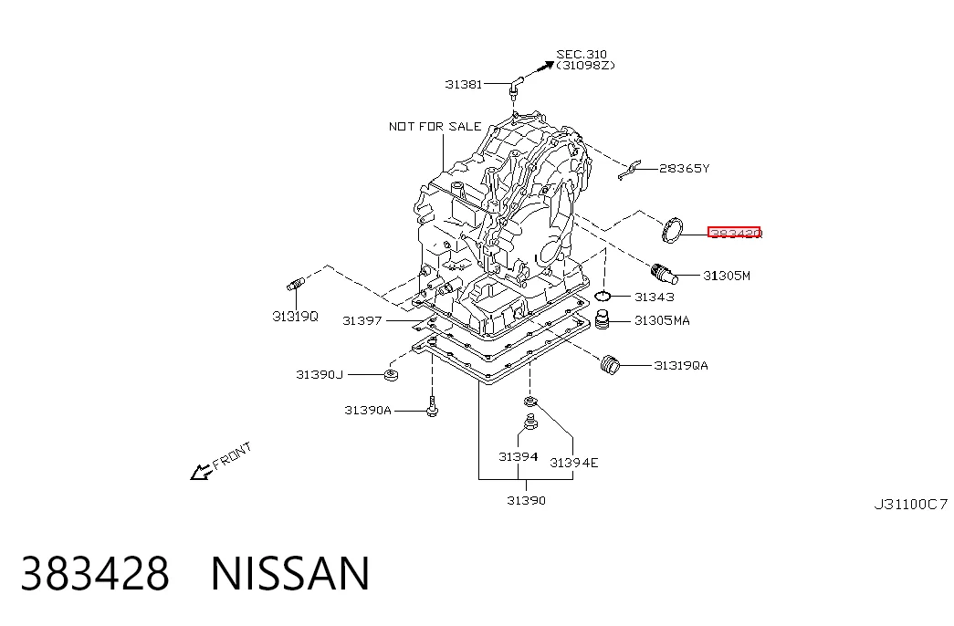 383428 Nissan/Infiniti Сальник полуоси переднего моста левой