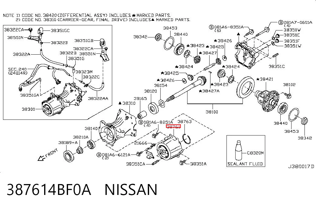 387614BF0A Nissan/Infiniti Муфта подключения заднего моста