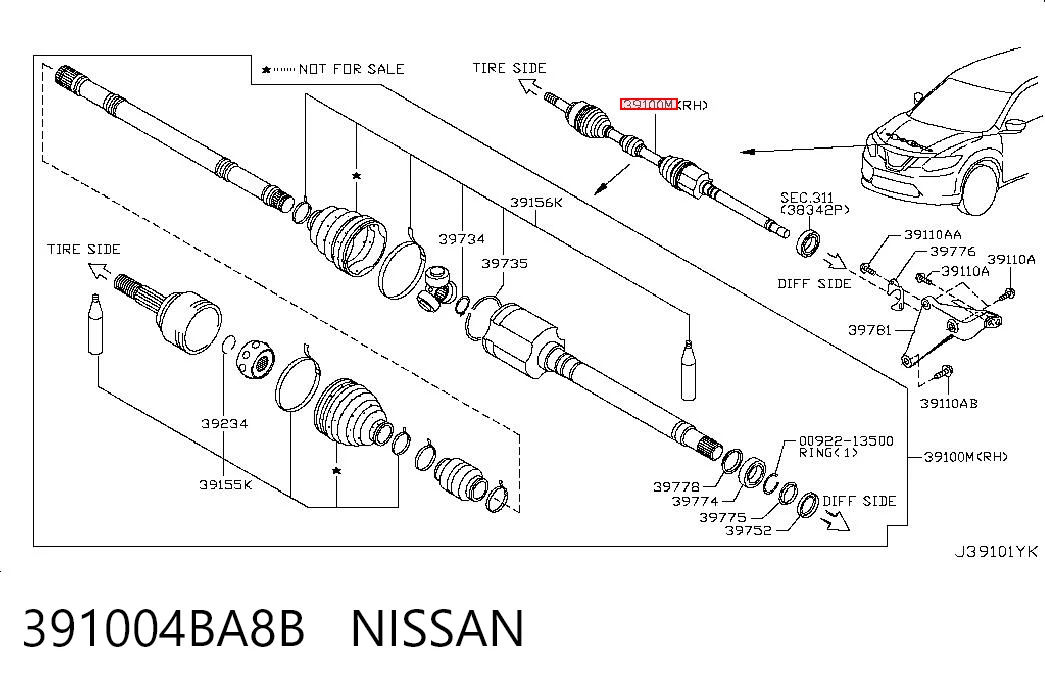 Купить NLZ0388 Niles Вал приводной правый
