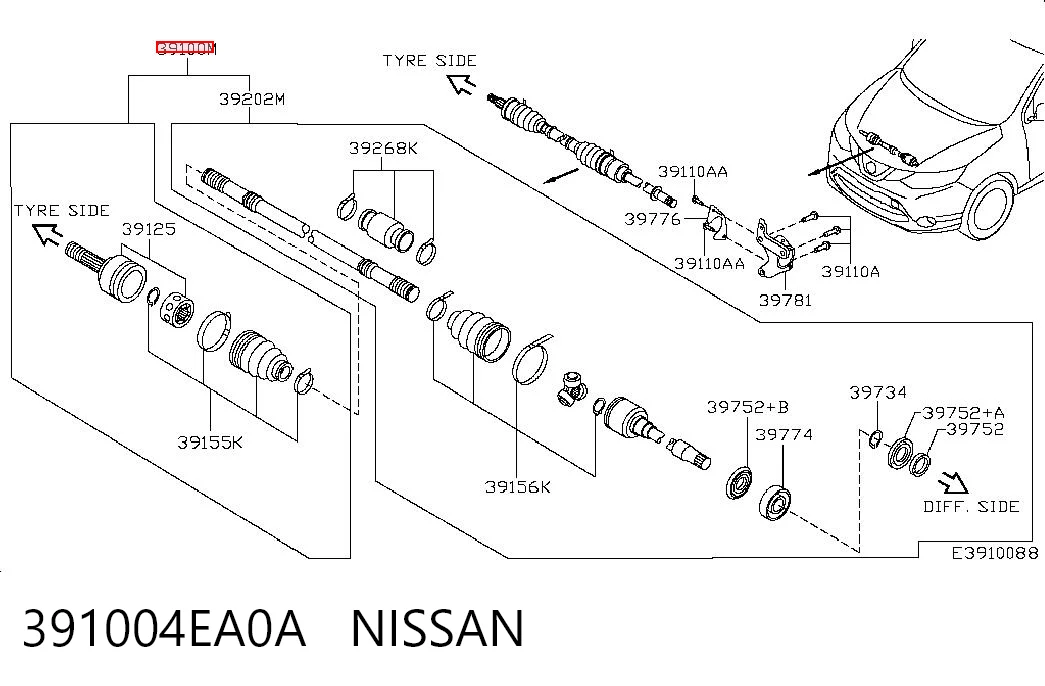 0036259 GKN-Spidan Полуось передняя, правая