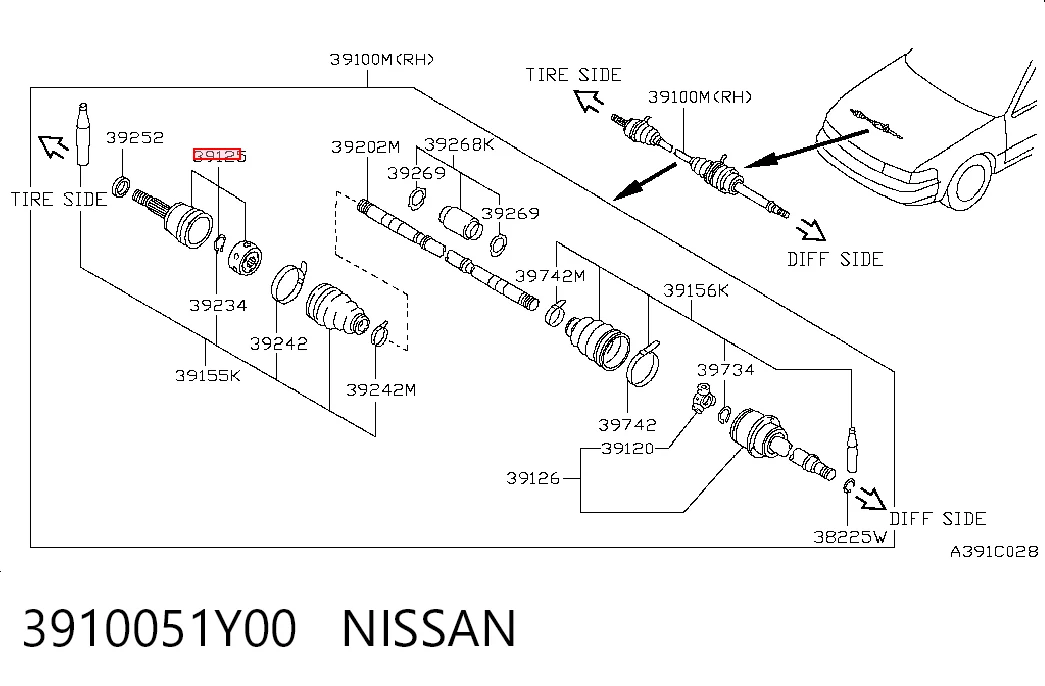  ШРУС наружный передний Nissan Almera 1
