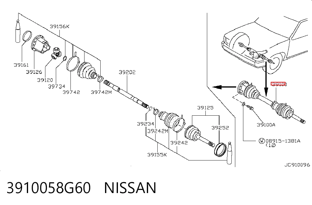 Купить NI11022 NIPPON MOTORS Приводы передних колес