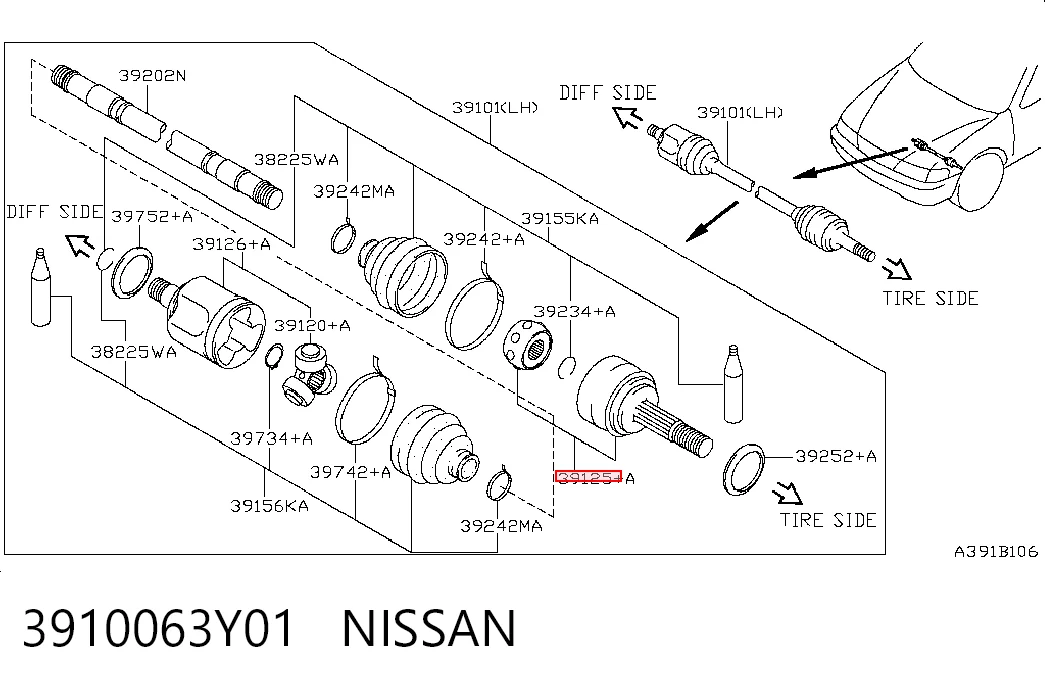  ШРУС наружный передний Nissan Almera 2