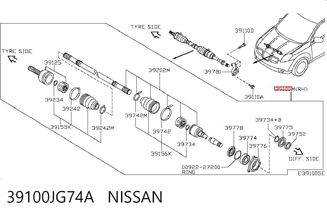 Правая полуось NI96 MAK
