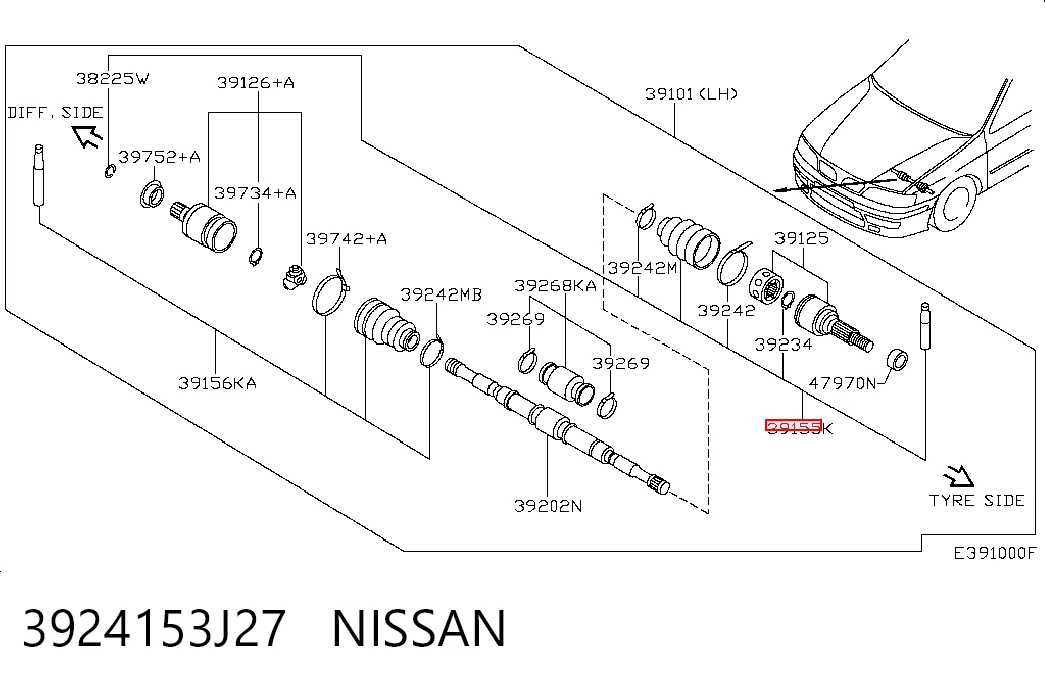 Пыльник ШРУСа передней полуоси наружный Isuzu 8971389810