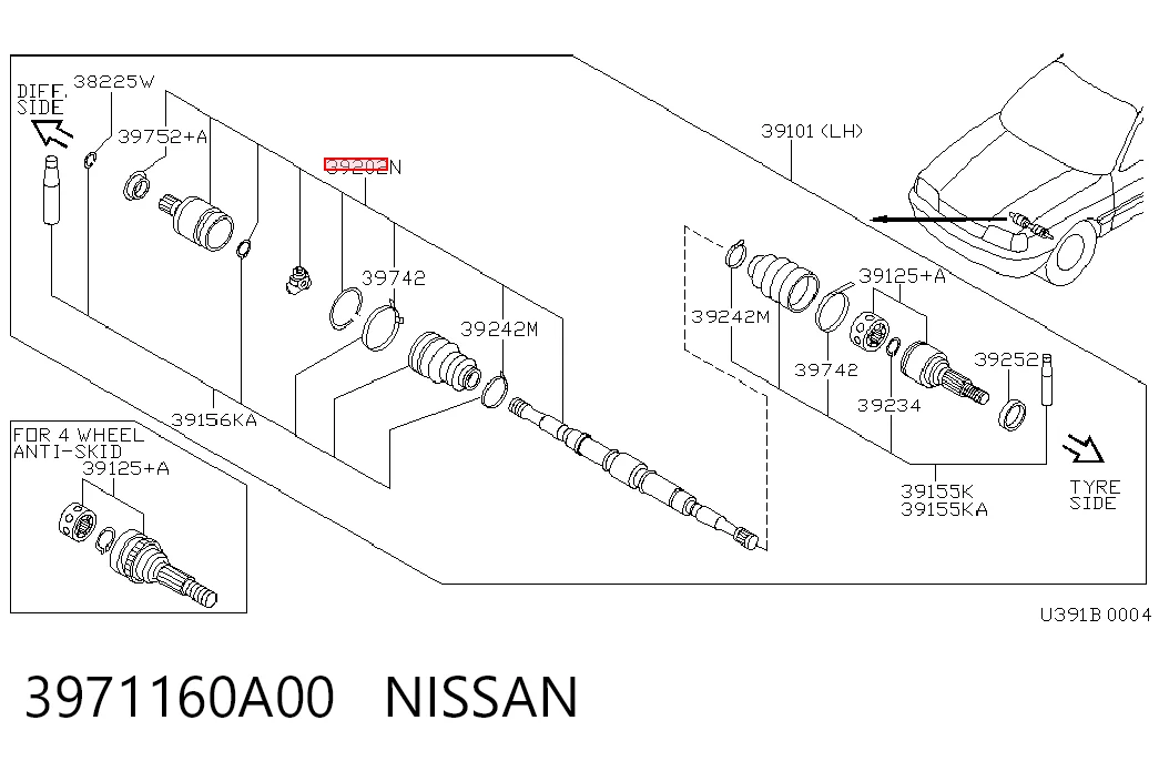 Купить NI35013 NIPPON MOTORS Шрус внутренний левый