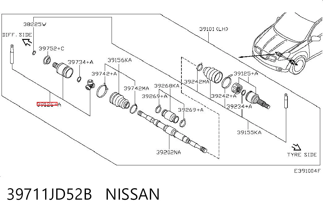 BB6381 Posterparts Граната внутренняя передняя левая