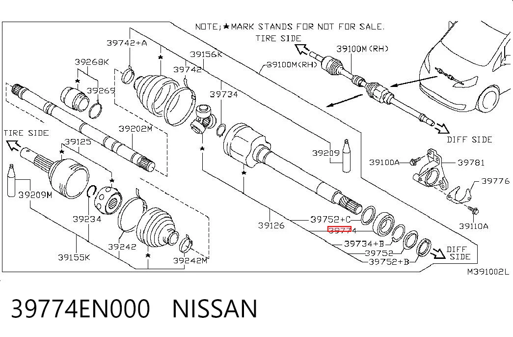 Подвесной подшипник передней полуоси Peugeot/Citroen 95517208
