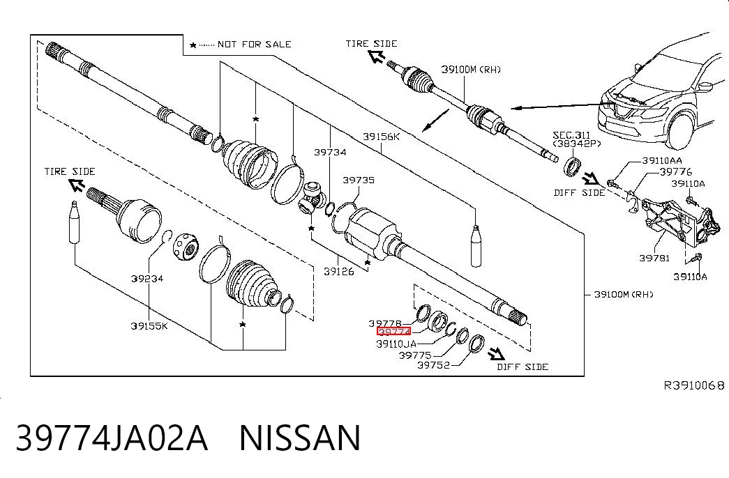 Подвесной подшипник передней полуоси 95517208 Opel