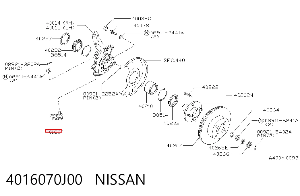Шаровая опора, нижняя Nissan Maxima седан (J30) (1988 - 1994) цена, от 10.61 USD