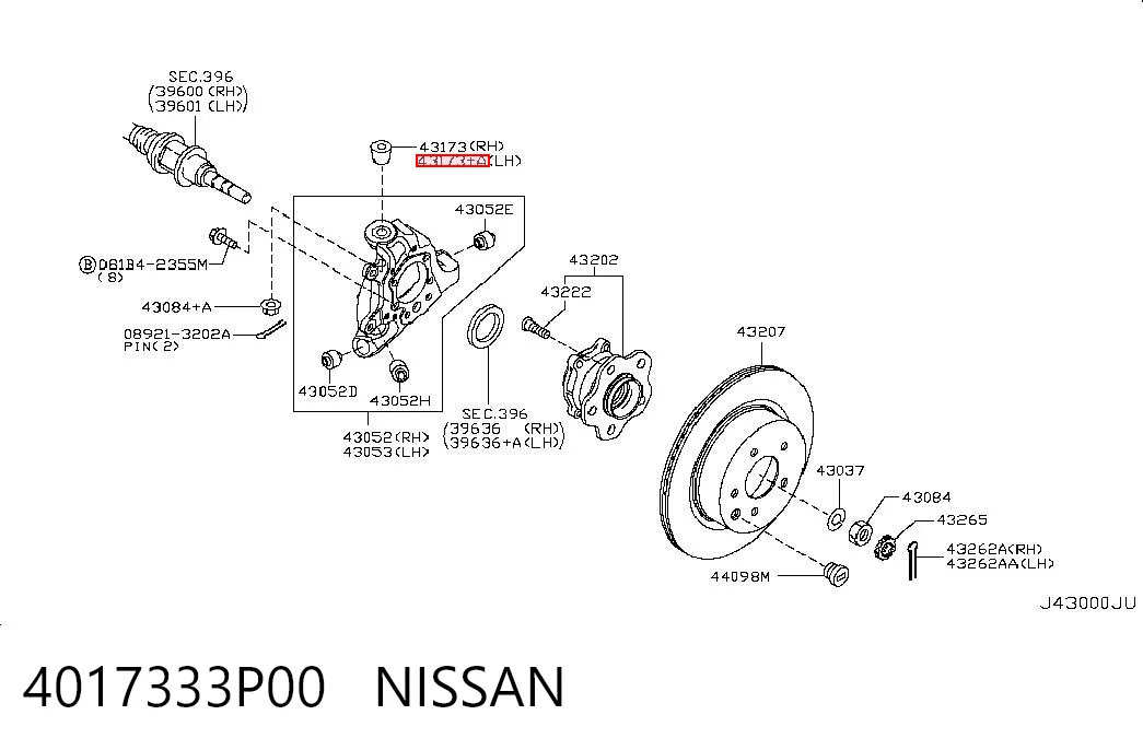 4017333P00 Nissan/Infiniti Палец шаровой нижний
