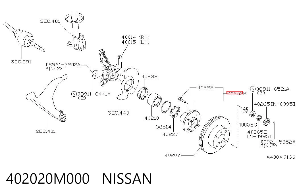 Ступицы передних колес Nissan Almera I хэтчбек (N15) (1995 - 2000) цена, от 17.42 USD