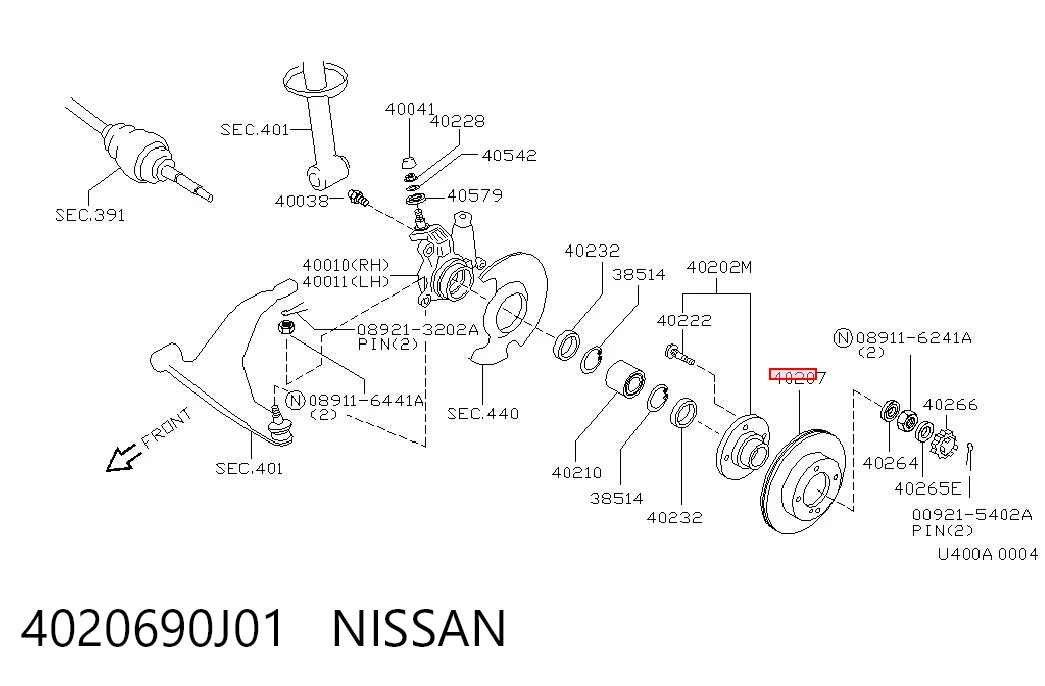 Диск тормозной передний на Nissan Primera  P10