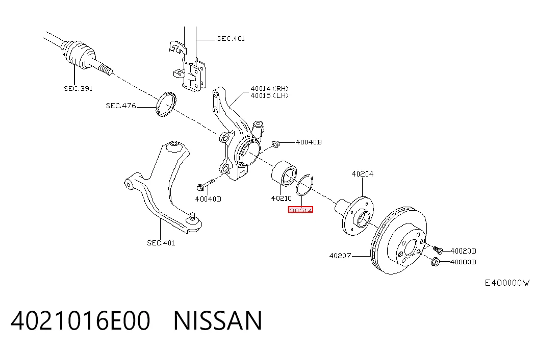 Ступичный подшипник передний Japan Cars H11010BTA
